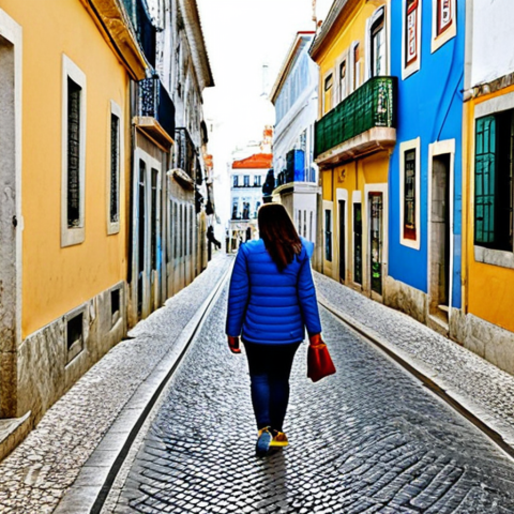 Lisbon's Alfama District**

"A charming, narrow cobblestone street in Lisbon's Alfama district, Portugal. Traditional Portuguese buildings with colorful azulejo tile facades line the street. A fully clothed woman in modest, casual attire walks along the street, enjoying the atmosphere. A distant view of the Tagus River is visible. Safe for work, appropriate content, professional photography, perfect anatomy, correct proportions, natural pose, well-formed hands, proper finger count, natural body proportions. High quality, family-friendly."

**
