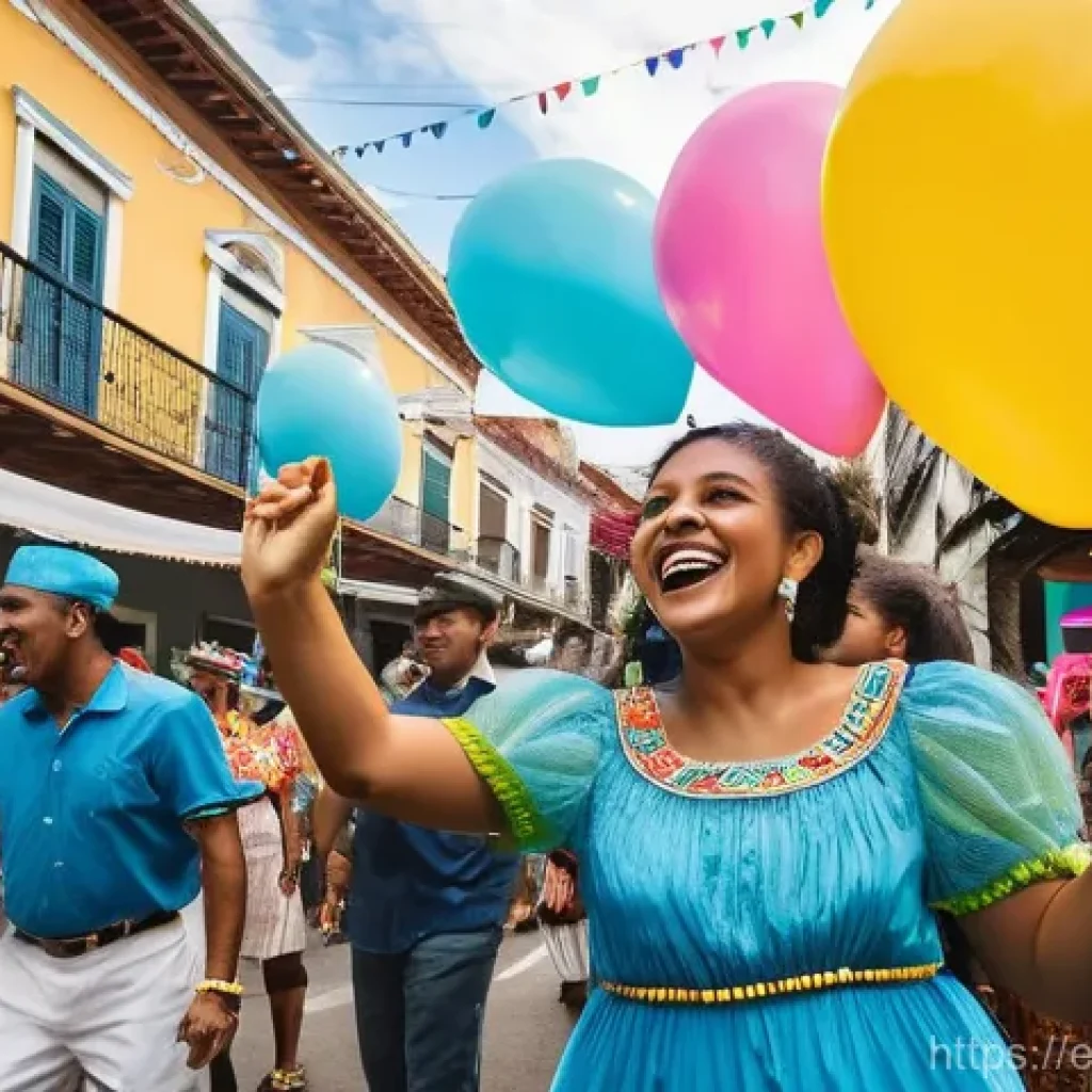 포르투갈어 사용 인구 - A vibrant and energetic street festival scene in Brazil during the day, inspired by the spirit of Ca...