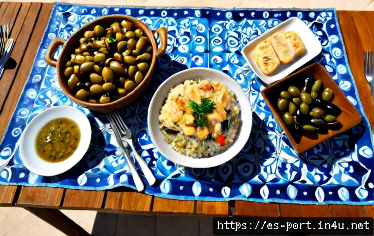 Home 17 포르투갈어 지역별 음식 명칭 - Photorealistic overhead table scene featuring a clear regional Portuguese food spread: golden bacalh...